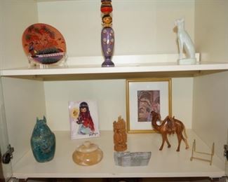 Egyptian marble sarcophagus, sphinx, and Canonic Jar