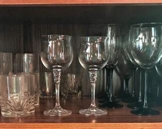 Some of the wine glasses and crystal