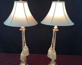 A Pair of Gold Finished Buffet Lamps