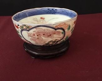 Antique Brocade Hand Painted Imari Decorative Porcelain Bowl