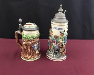 Two Beautiful Collectible German Beer Steins