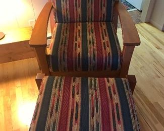 Oak Chair and Ottoman by Underbark Furniture Glen Lake Michigan