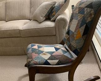 Quilt covered rocking chair