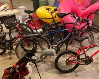 Bikes, swimming floatations, life jackets, high chair, garden hoses, misc tools etc.... All this and more in the garage! We still have to set that up :)