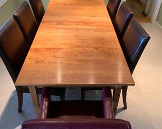 Top view of the dining room table when it has both leafs in it.