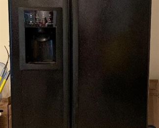 Profile Side by side black refrigerator