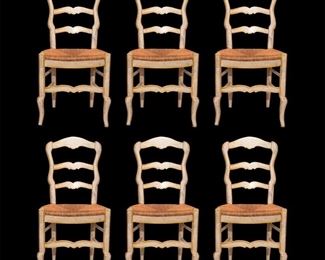 French Antique Rush Seat Chairs