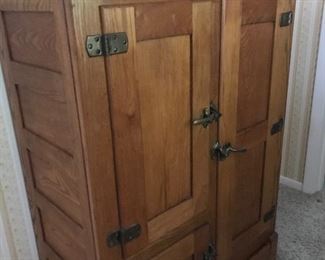 Antique oak ice box