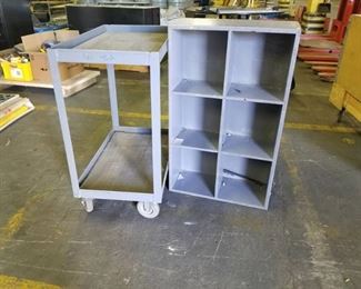 Bookcase and Rolling Cart