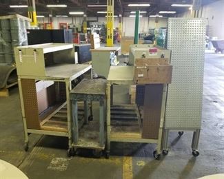 4 Metal Rolling Work Carts