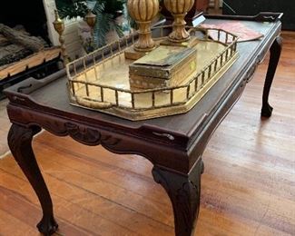 Awesome detailed coffee table
Brass tray