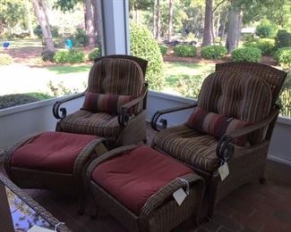 nice outdoor wicker patio seating with cushions