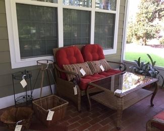 more outdoor wicker, planters and misc.