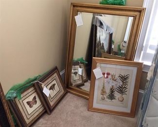 mirror, botanical prints