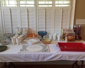 glassware, kitchen misc.