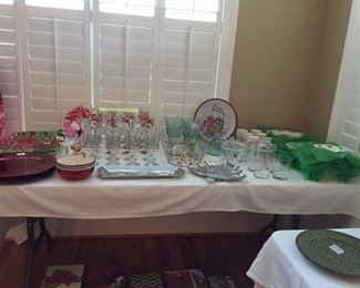 handpainted Christmas glasses, glassware