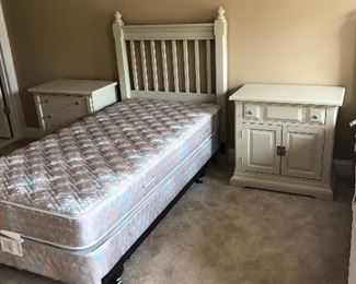 Twin bed and nightstand