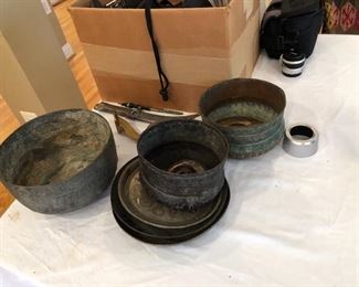 Antique Egyptian and Persian brass bowls