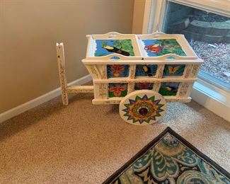 Hand Painted Decorative Cart