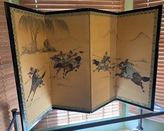 Antique Oriental Art Folding Wall Hanger Art