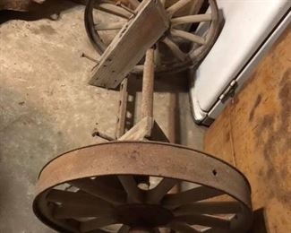 Model T wheels and axle.
Would make a nice historical bench.