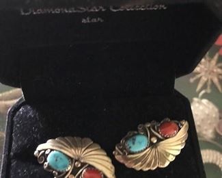 Nice sterling silver and turquoise earrings.