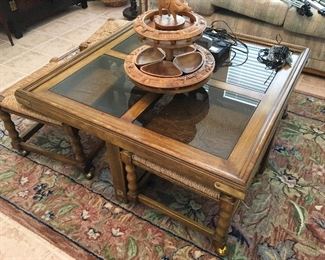 Coffee table with stools