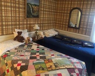 Several quilts in both bedrooms