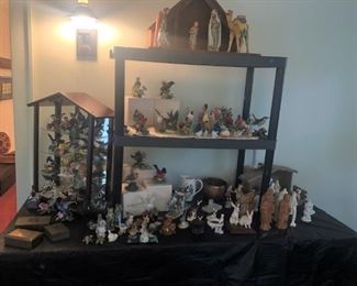Collection of birds - Lenox and more. Goebel Nativity is only 1 of the hundreds of sets.