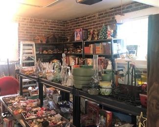 Garage is full and overflowing. There is a huge collection of Nativities in every size and shape imaginable. More pictures to follow