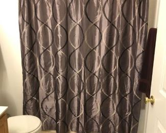 shower curtain guest bathroom, rug, and towel set
