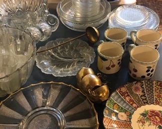 Platters, Dishes, Serving Pieces, Salad Bowls, Teapots, Punch Bowls -- come early to have your pick!