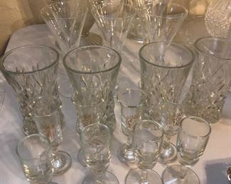 Dessert wine glasses, champagne flutes, multiple sizes of pitchers, etc.