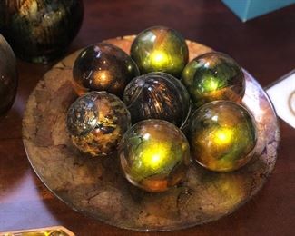 Decorative balls in a bowl