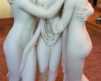  Veronese-3 Graces-Grecian Ladies Statue 28" Premium Cold Cast Marble