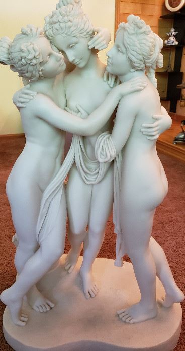 Veronese-3 Graces-Grecian Ladies Statue 28" Premium Cold Cast Marble