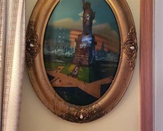  Antique-Statue Of Liberty-Reverse Painting Bubble Glass