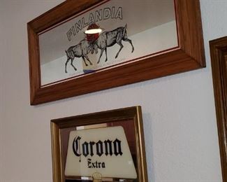 Vintage Beer signs in glass