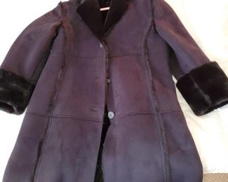 Insanely cool fur lined suede New York long coat