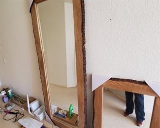 LOVE these..Tree trunk mirrors-never hung!