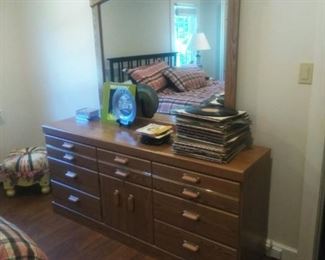 Large triple dresser and mirror