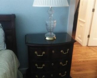 Thomasville Night stand and crystal lamp