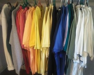 Closet of Mens designer polo shirts