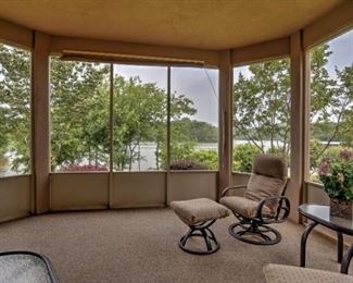 This is Homecrest and amazingly comfortable. The chairs rock and recline!!!