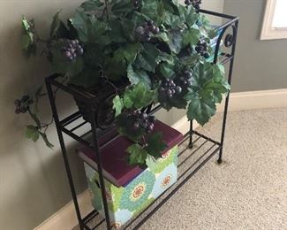 Metal shelf.