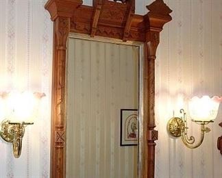 Walnut Victorian Wall Mirror