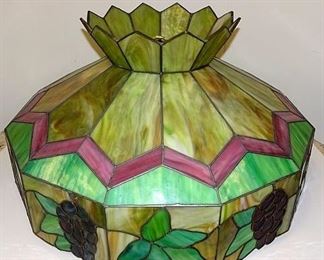 Art Glass-Slag Glass Hanging Lamp