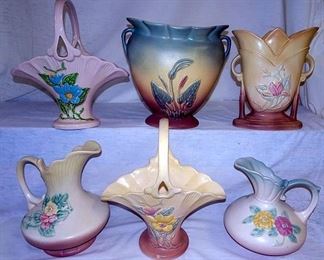 Hull Art Pottery Vases, Ewers & Basket