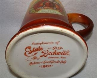 Round Oak Stoves & Ranges Advertising Mug W/ Indian Dated 1907