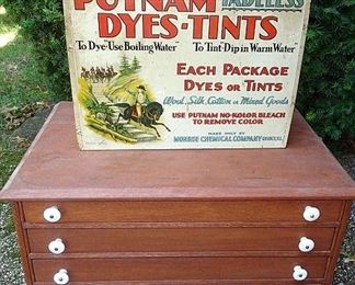 4 Drawer Oak Spool Cabinet, Putnam Dye Cabinet